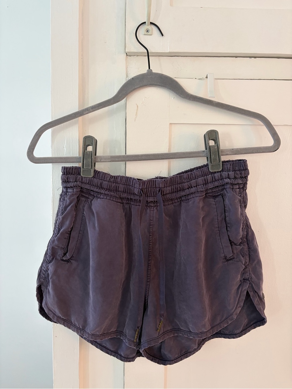 Lululemon Washed Navy Elastic Waist Shorts